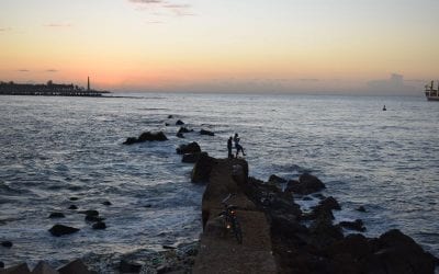 Fishing by the Napolitano Casino Fishermen rise early