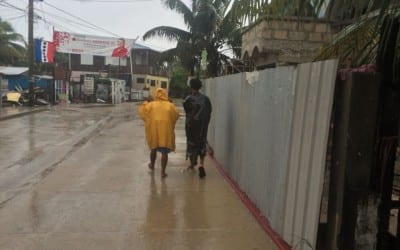 Walking in the Rain North and South San Pedro