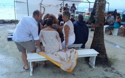 Beach bar vows Wayo's wedding